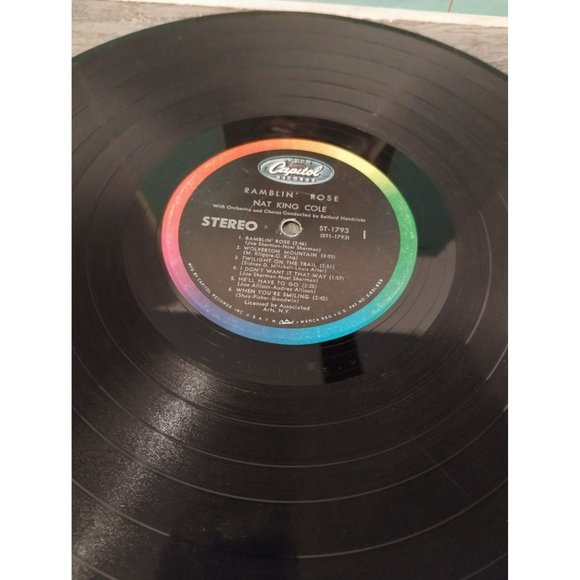 Nat King Cole Ramblin' Rose LP 1962 Capitol Records ST 1793 - Picture 3 of 4